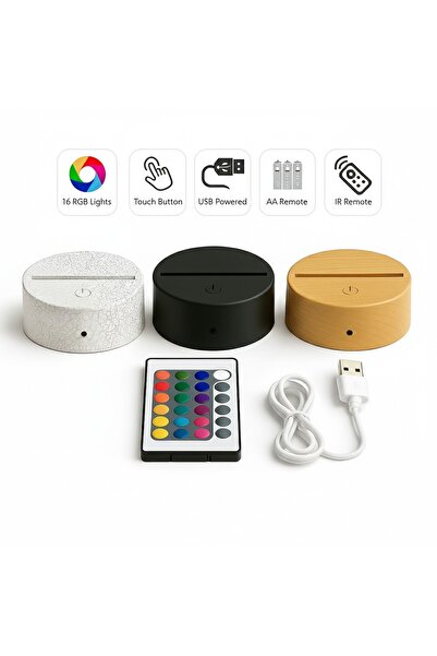 giftcity.ro Personalized 3D LED Lamp with Princesses, 16 RGB Color Base, Remote Control, Gift for Kids