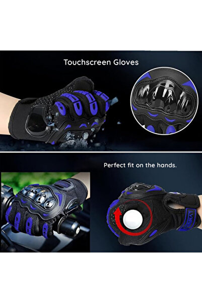 Techsuit Men's Motorcycle Gloves, Size L, Blue, OG105