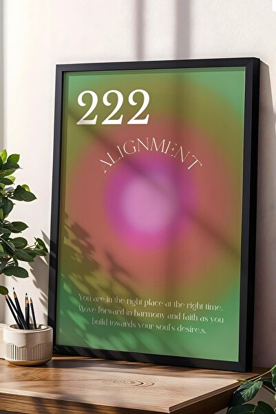 Saturn Angel No 222 Pictură înrămarită cu numere de înger pentru a alinia Aur...