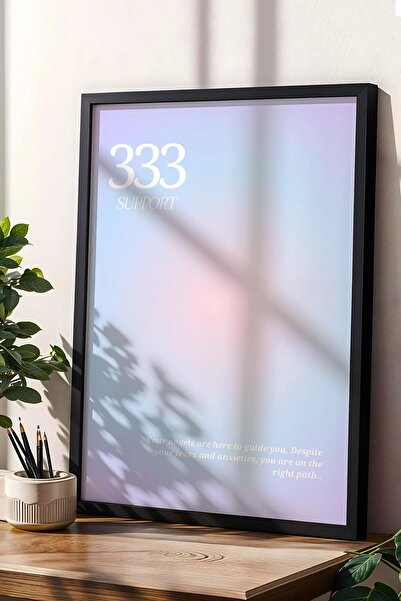 Saturn Angel No 333 Pictură cu cadru de sprijin Numerele îngerilor Suport suport Aura Energie Culori