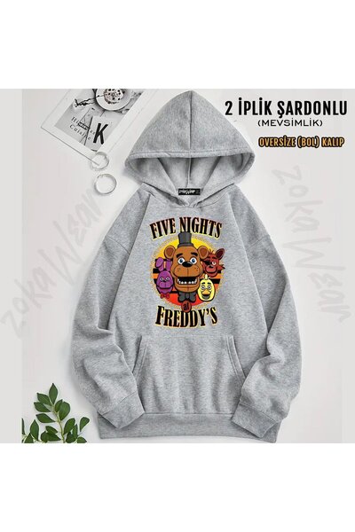 ZOKAWEAR Fnaf Five Nights v16 με τύπωμα με κουκούλα Φούτερ (2 νήματα)