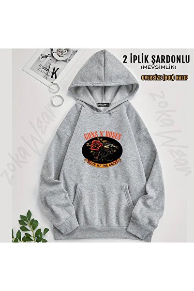 ZOKAWEAR Guns N Roses V19 Printed Hooded Sweatshirt (2 Thread)