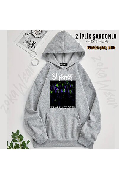ZOKAWEAR Slipknot v8 cu imprimeu cu glugă Swea tricou (2 fire)