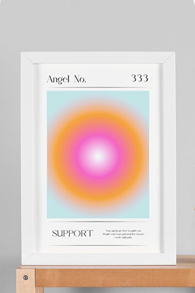 Saturn Angel No 333 Pictură cu cadru de sprijin Numerele îngerilor Suport suport Aura Energie Culori