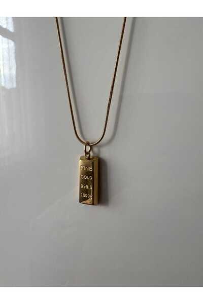 stainless steell 14K Külçe Altın Kolye