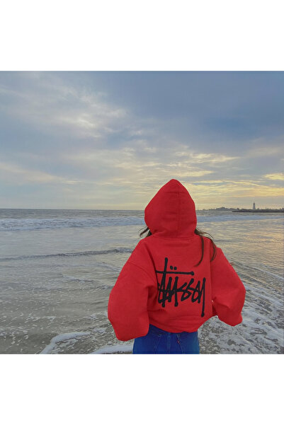 CLASSY.MODA Unisex 3 Thread K Hooded Kangaroo Pocket Back B Printed O Oversized Daily Comfortable Thick Fabric Hoodie