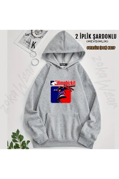 ZOKAWEAR Limp Bizkit V12 Printed Hooded Sweatshirt (2 Thread)