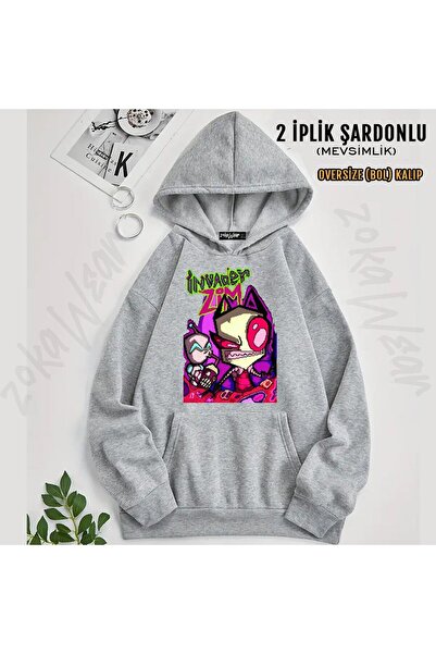 ZOKAWEAR Invader Zim v13 Štampano Sa kapuljačom Dukserica (2 niti)