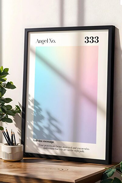 Saturn Angel No 333 Pictură cu cadru de sprijin Numerele îngerilor Suport suport Aura Energie Culori