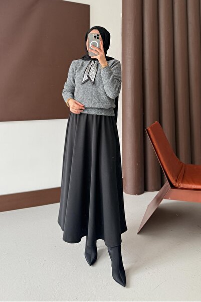 Rimel Moda Espana Shawl Knitwear Tunic Anthracite