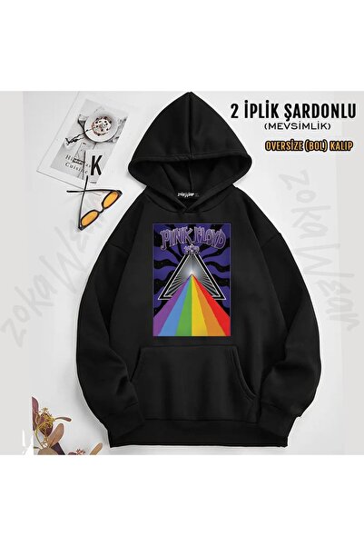 ZOKAWEAR سويت شيرت بينك فلويد v13 مطبوع بغطاء رأس (خيطين)