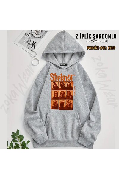 ZOKAWEAR Slipknot v40 με τύπωμα με κουκούλα Φούτερ (2 νήματα)