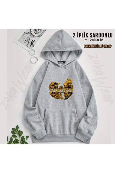 ZOKAWEAR سترة وو تانغ كلان v23 مطبوع بغطاء رأس (خيطين)