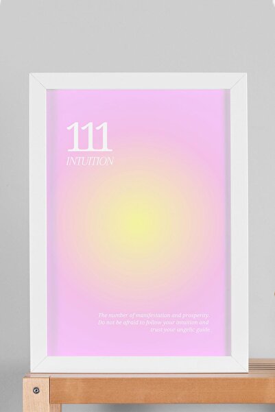 Saturn Angel No 111 Pictură înrămată cu cadru cu numere de înger, intuiție, a...