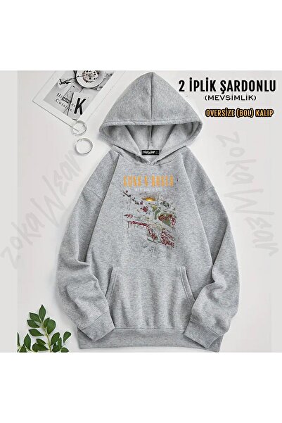 ZOKAWEAR Guns N Roses V45 Printed Hooded Sweatshirt (2 Thread)