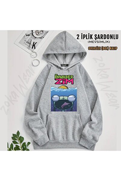 ZOKAWEAR Φούτερ Invader Zim v17 με τύπωμα με κουκούλα (2 νήματα)