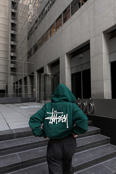 CLASSY.MODA 3 Yarn O Oversized Thick Fabric K Hooded Casual Comfortable Hoodie with Kangaroo Pocket and Back Print Detail