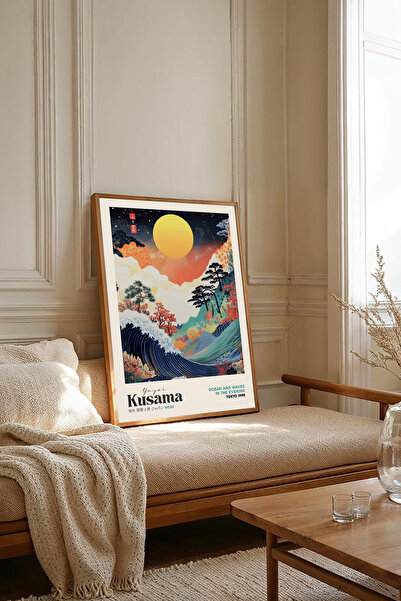 Dekorsiahome One Piece Wooden Framed Yayoi Kusama Paintings Tk2498