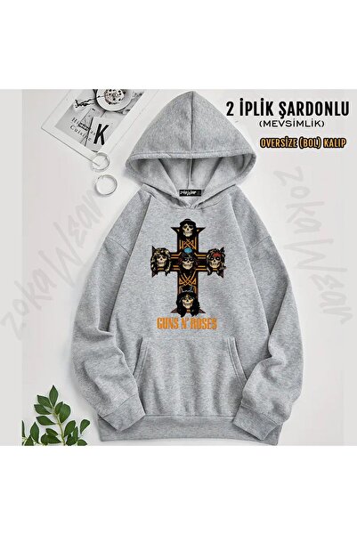 ZOKAWEAR Guns N Roses V46 Printed Hooded Sweatshirt (2 Thread)