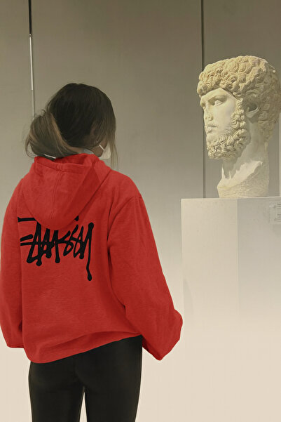 CLASSY.MODA Unisex 3 Thread Thick Fabric Back B Printed K Hooded Casual O Oversized Hoodie with Kangaroo Pocket