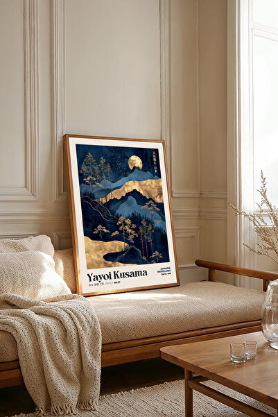 Dekorsiahome One Piece Wooden Framed Yayoi Kusama Paintings Tk2481