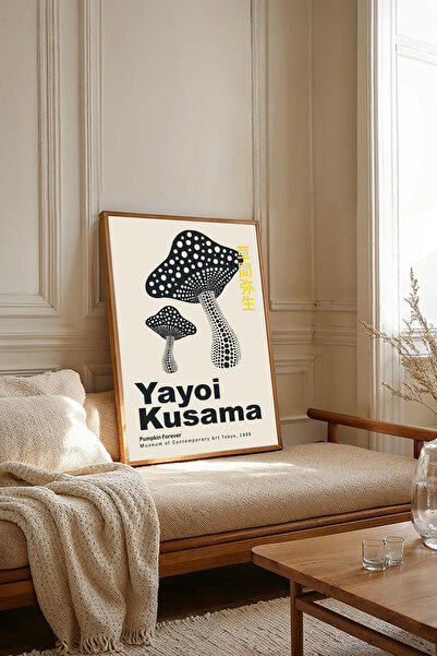 Dekorsiahome One Piece Wooden Framed Yayoi Kusama Paintings Tk2533