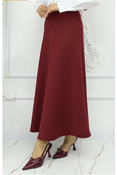 aytenli High-Waisted, Fitted Top and Flared Bottom, Ankle-Length Scuba Skirt for Women.