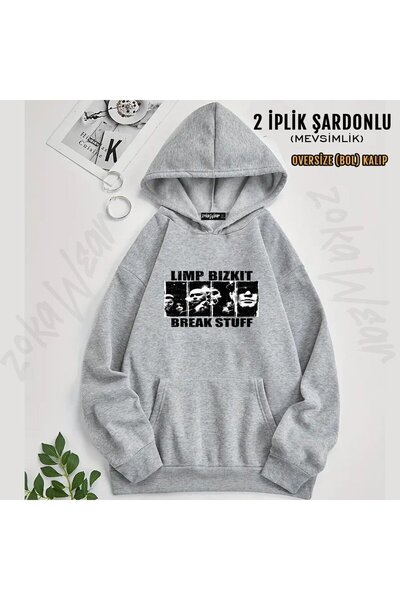 ZOKAWEAR Limp Bizkit V10 Printed Hooded Sweatshirt (2 Thread)