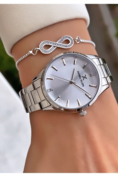 Daniel Klein Modern Silver Çelik Kordon Kristal Detaylı Gümüş Elegance Kadın Kol Saati