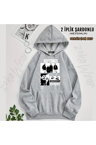 ZOKAWEAR سترة Deftones v16 مطبوع بغطاء رأس (2 خيط)