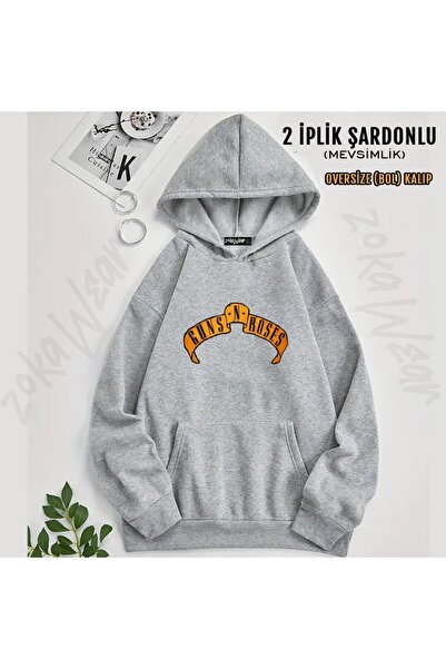ZOKAWEAR Guns N Roses V30 Printed Hooded Sweatshirt (2 Thread)