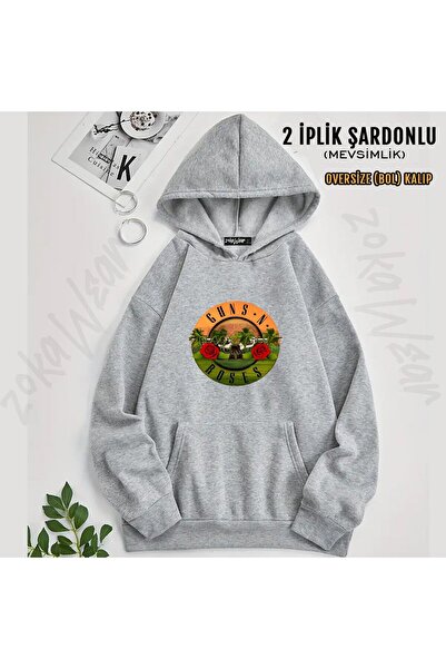 ZOKAWEAR Guns N Roses V28 Printed Hooded Sweatshirt (2 Thread)