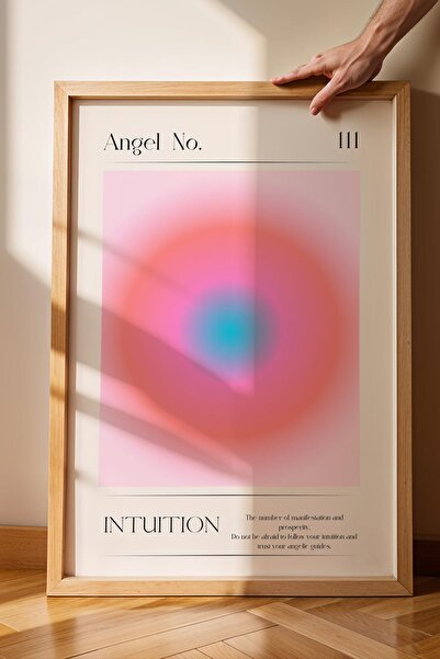 Saturn Angel No 111 Pictură înrămată cu cadru cu numere de înger, intuiție, a...