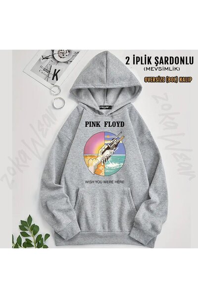 ZOKAWEAR Pink Floyd V21 Printed Hooded Sweatshirt (2 Thread)
