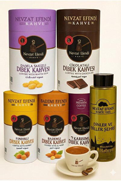 nevzatefendi Nevzat Efendi 6’lı Dev Seti – 400g Silindir Dibek Kahveleri