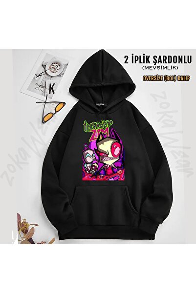 ZOKAWEAR Φούτερ Invader Zim v13 με τύπωμα με κουκούλα (2 νήματα)