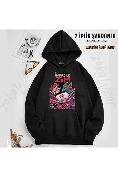 ZOKAWEAR Φούτερ Invader Zim v10 με τύπωμα με κουκούλα (2 νήματα)