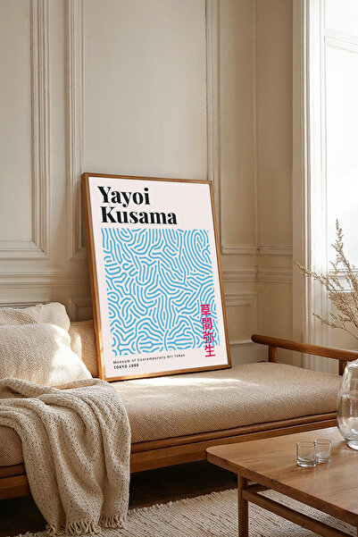 Dekorsiahome One Piece Wooden Framed Yayoi Kusama Paintings Tk2528