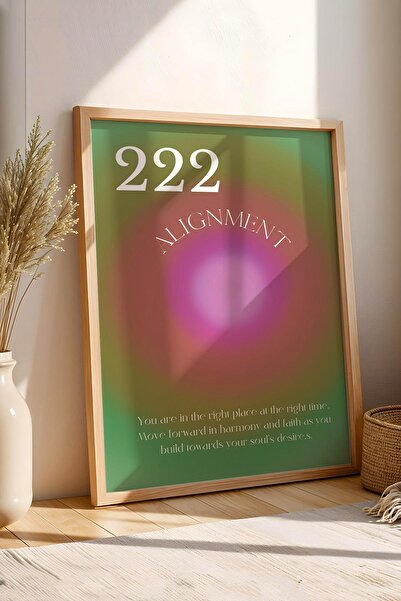 Saturn Angel No 222 Pictură înrămarită cu numere de înger pentru a alinia Aur...