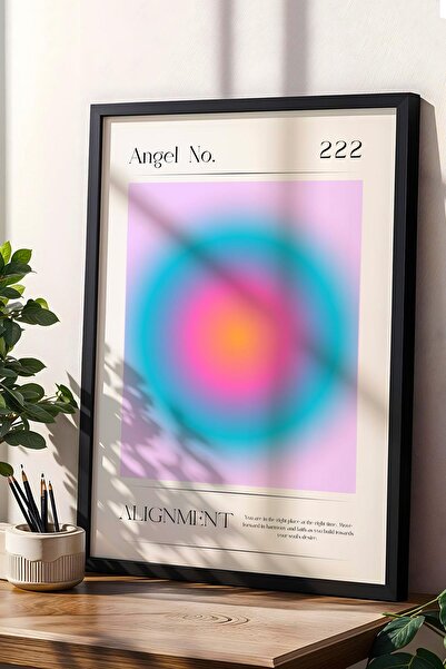 Saturn Angel No 222 Pictură înrămarită cu numere de înger pentru a alinia Aur...