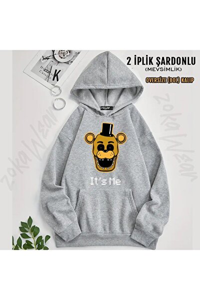 ZOKAWEAR سترة Fnaf Five Nights v4 مطبوع بغطاء رأس (2 خيط)