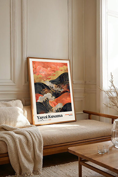 Dekorsiahome One Piece Wooden Framed Yayoi Kusama Paintings Tk2519