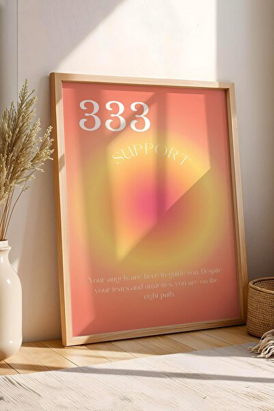 Saturn Angel No 333 Pictură cu cadru de sprijin Numerele îngerilor Suport suport Aura Energie Culori