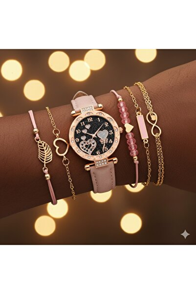 Feronnucci Kadın Deri Kordonlu Analog Kol Saati Bileklik Seti + KUTULU B213