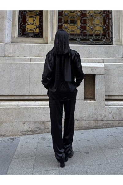 Femaura Bottom-Top Set - Fm0144 Model Flor Detailed Satin Women's Bottom-Top Set