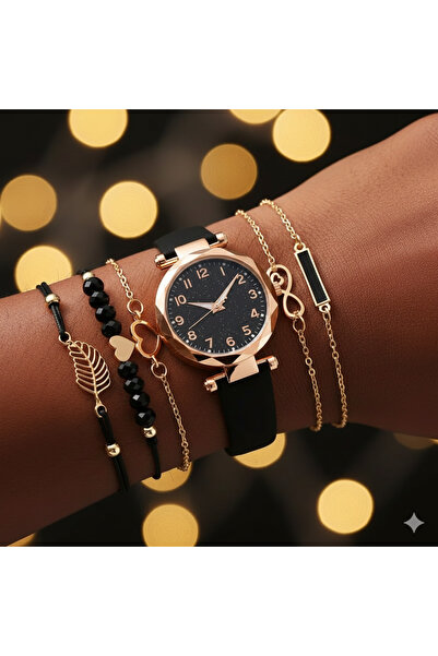 Feronnucci Kadın Deri Kordonlu Analog Kol Saati Bileklik Seti + KUTULU B215