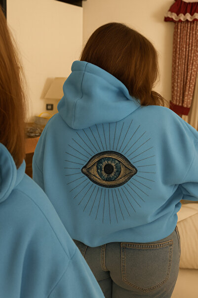 CLASSY.MODA Hanorac supradimensionat cu 3 buzunare tip cangur, cu imprimeu oc...