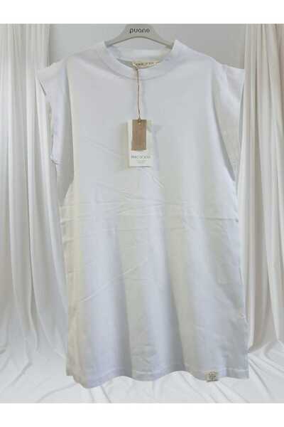 Soul Women's White Color Cotton Soft Crew Neck Sleeveless Slit Detailed Combed Cotton Undershirt 307250