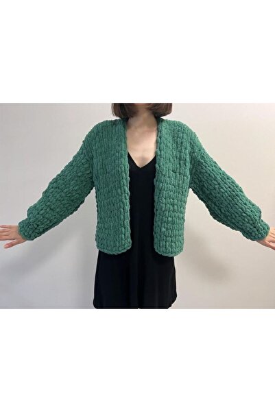 Lavinia Center Kadın El Örgüsü Puffy Ceket, Hırka