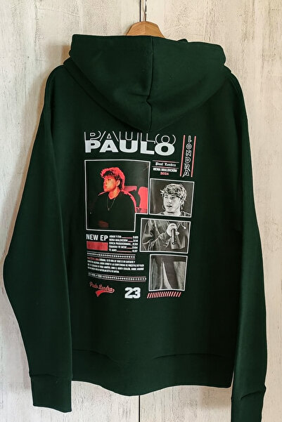 CLASSY.MODA “3 Thread K Hooded Kangaroo Pocket Back Poster B Printed O Oversized Unisex Sweatshirt”